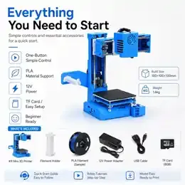 K9 Mini 3D Printer FDM 3D Printing Machine 100×100×100mm DIY Printer for Kids Beginners Home Education Gift product image