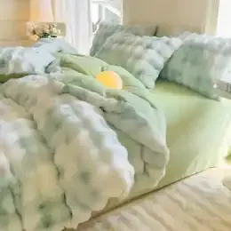 Extra Soft Cozy Class A Charming Bubble Rabbit Plush Fleece Duvet Cover Skin Friendly Thicken Warm Autumn Winter Christmas Gift product image