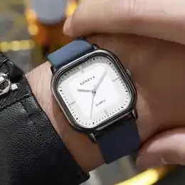 Fashion Square Dial Men's Watches Minimalist Quartz Watch Casual Leather Strap Wristwatch Reloj Hombre (Without Box) product image