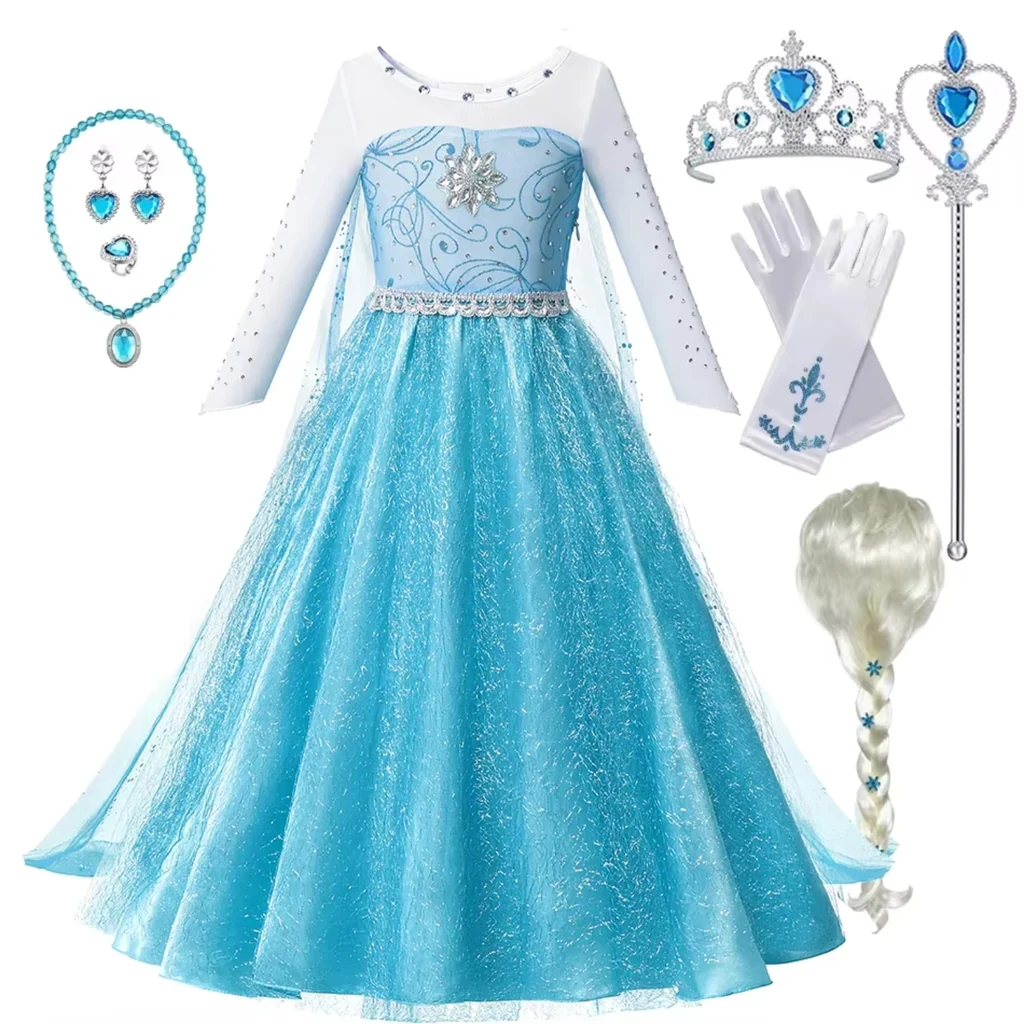 Girls princess costume dress set with accessories