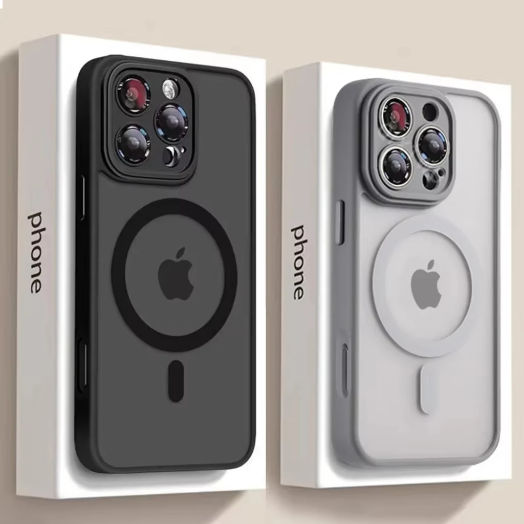 Luxury matte armor MagSafe magnetic wireless charging iPhone case