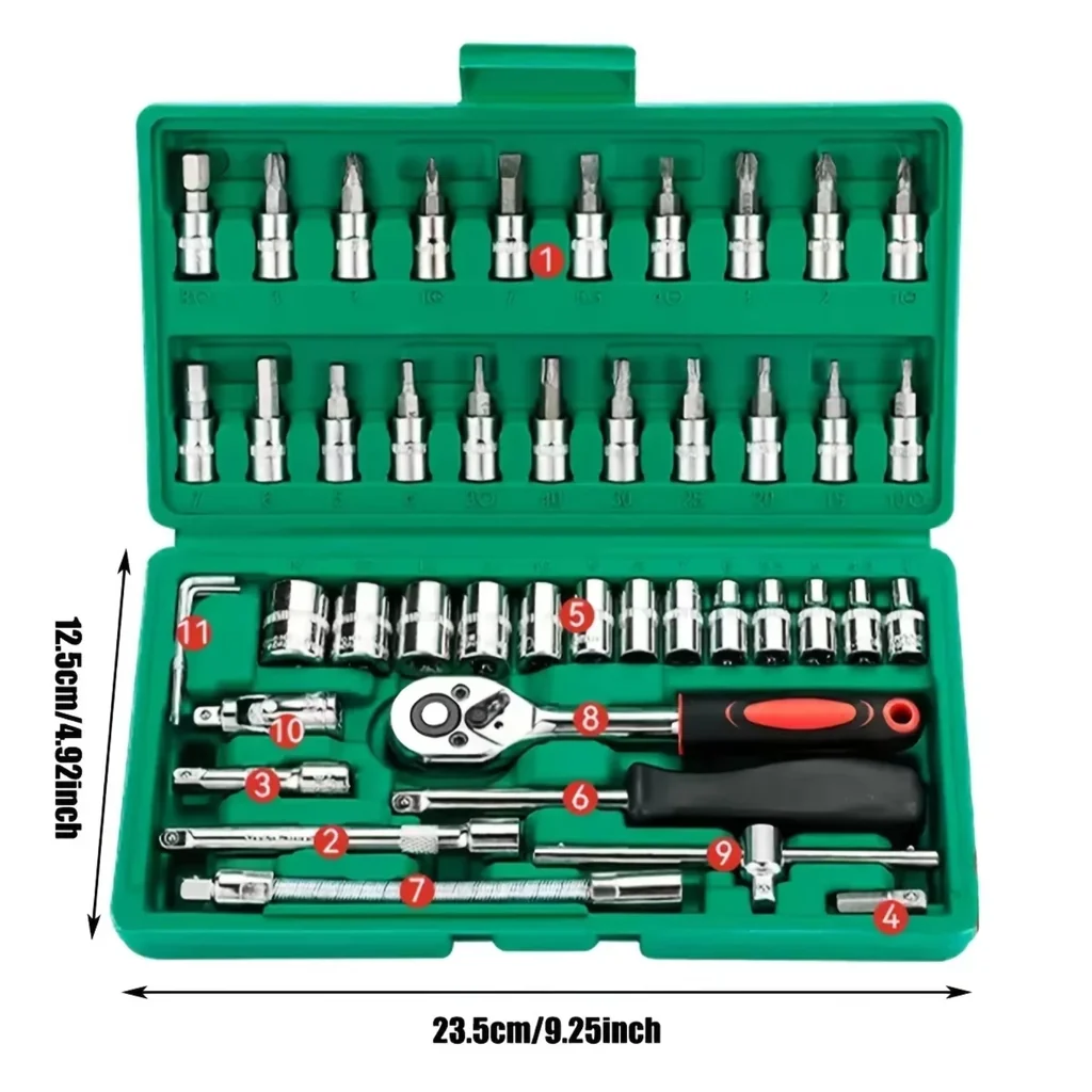 46Pcs Family Tools 1/4 Mechanic Tool Set product image