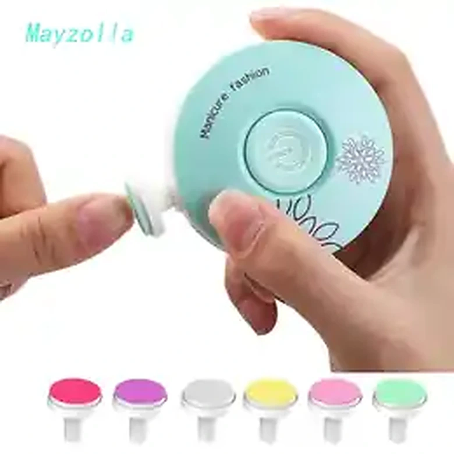 Electric baby nail trimmer and polisher with six grinding heads