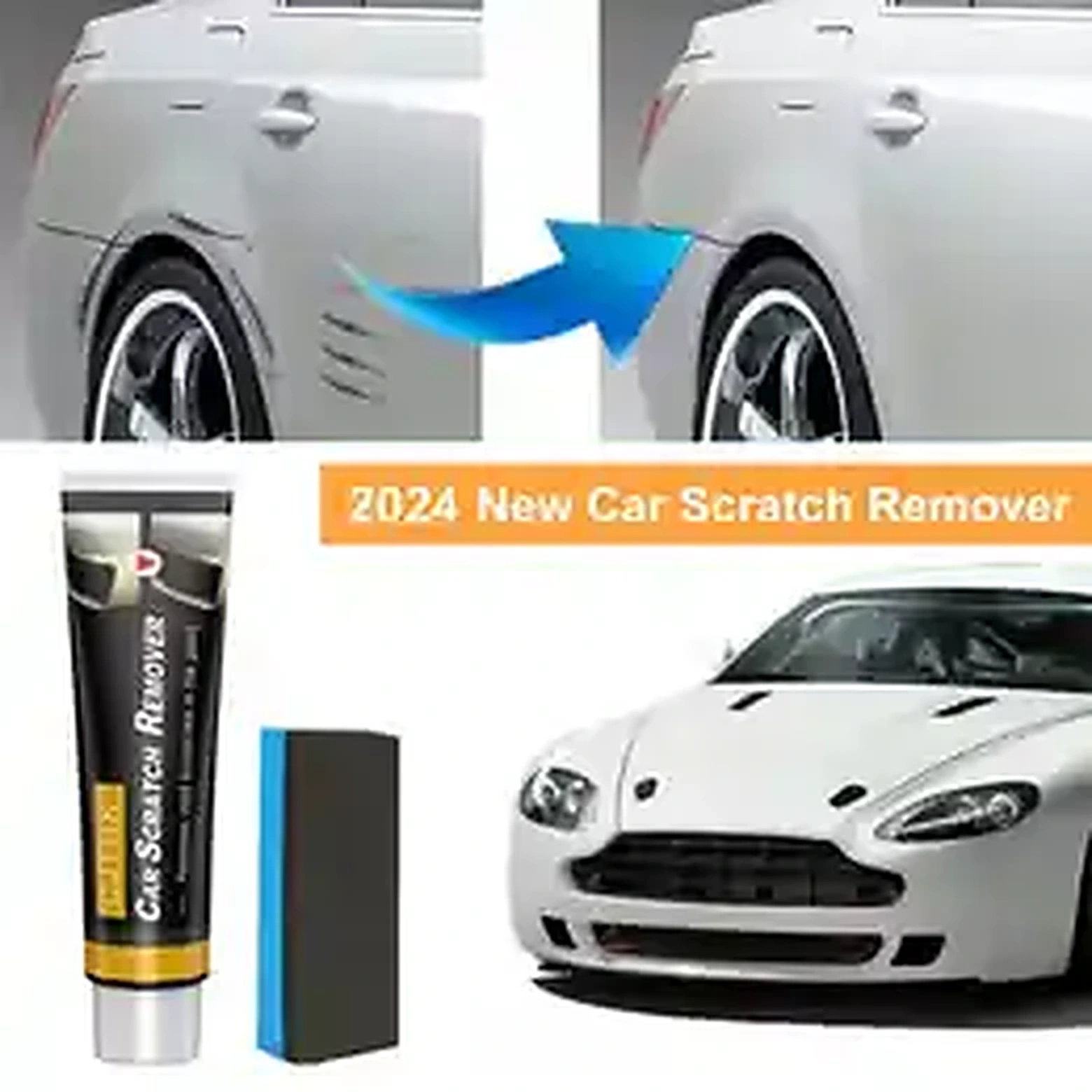 Car Scratch Remover Wax and Sponge
