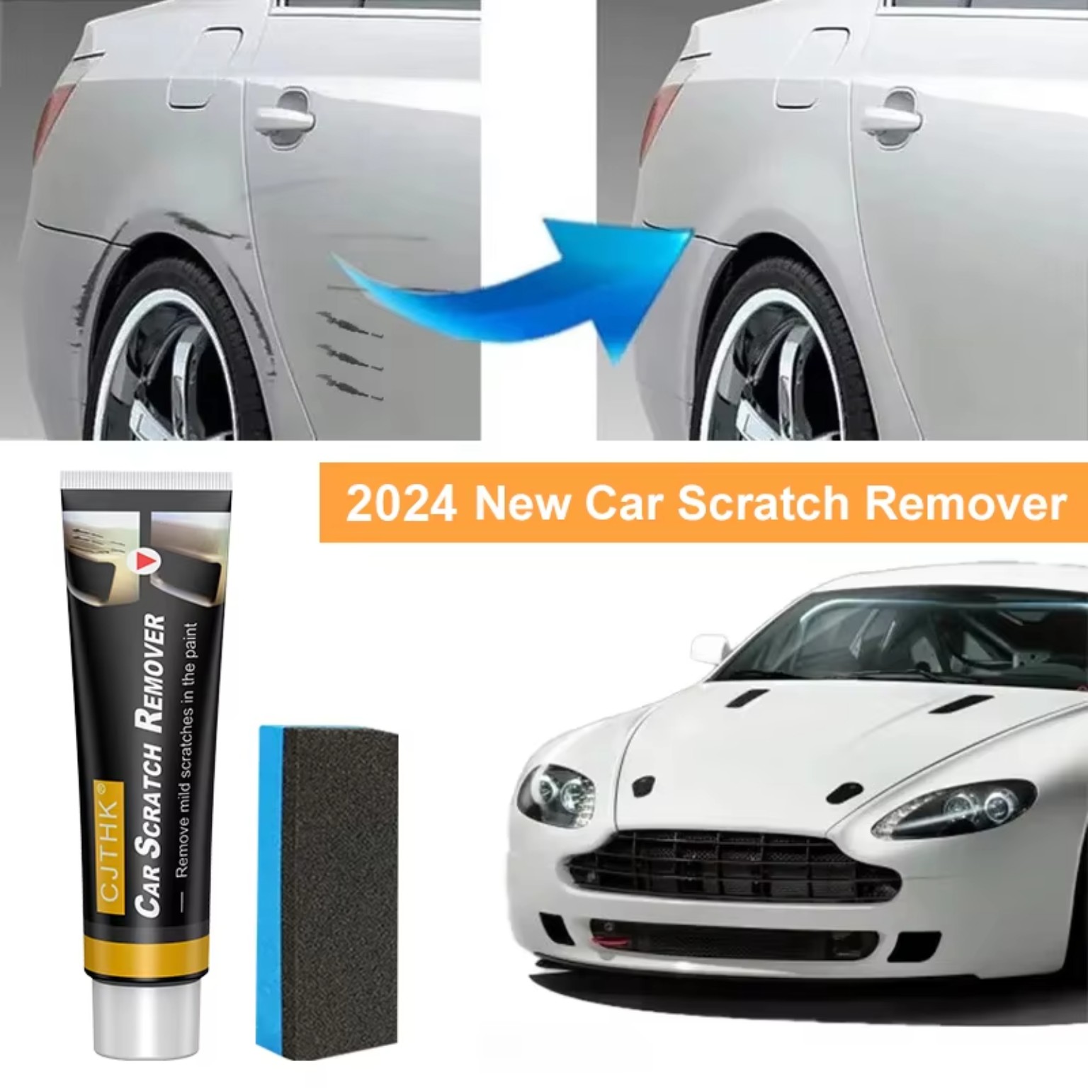 Car Scratch Remover Wax and Sponge