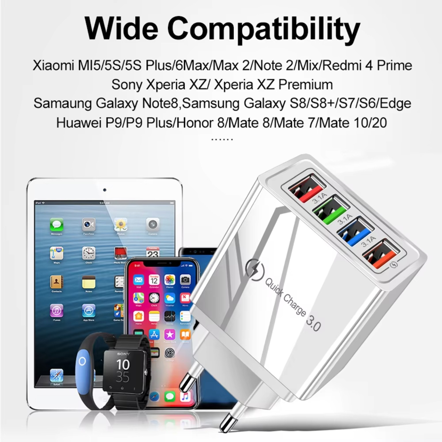 4-port USB Quick Charge 3.0 wall charger
