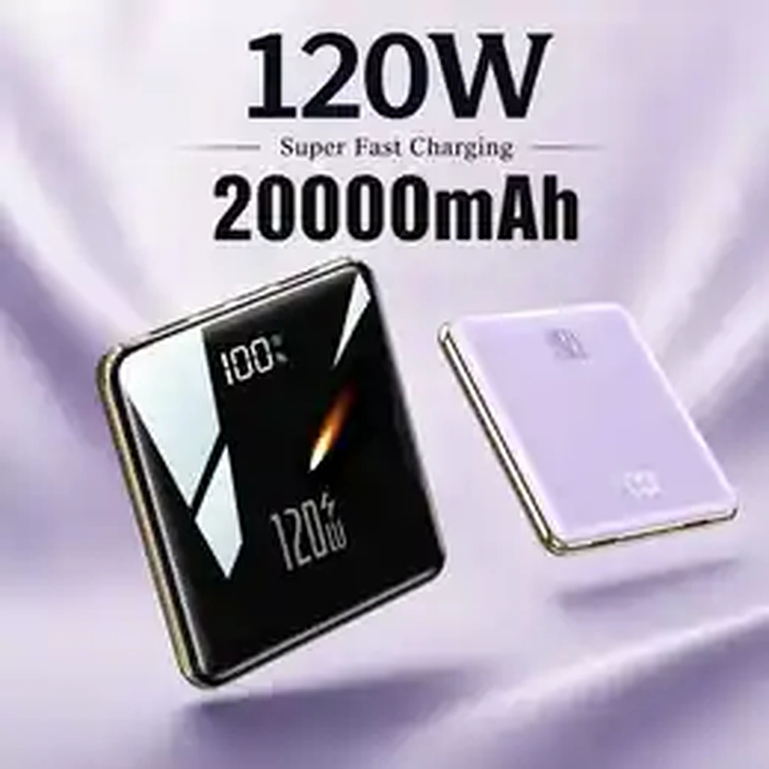 120W 20000mAh Power Bank • Built-in 4 Cables product image