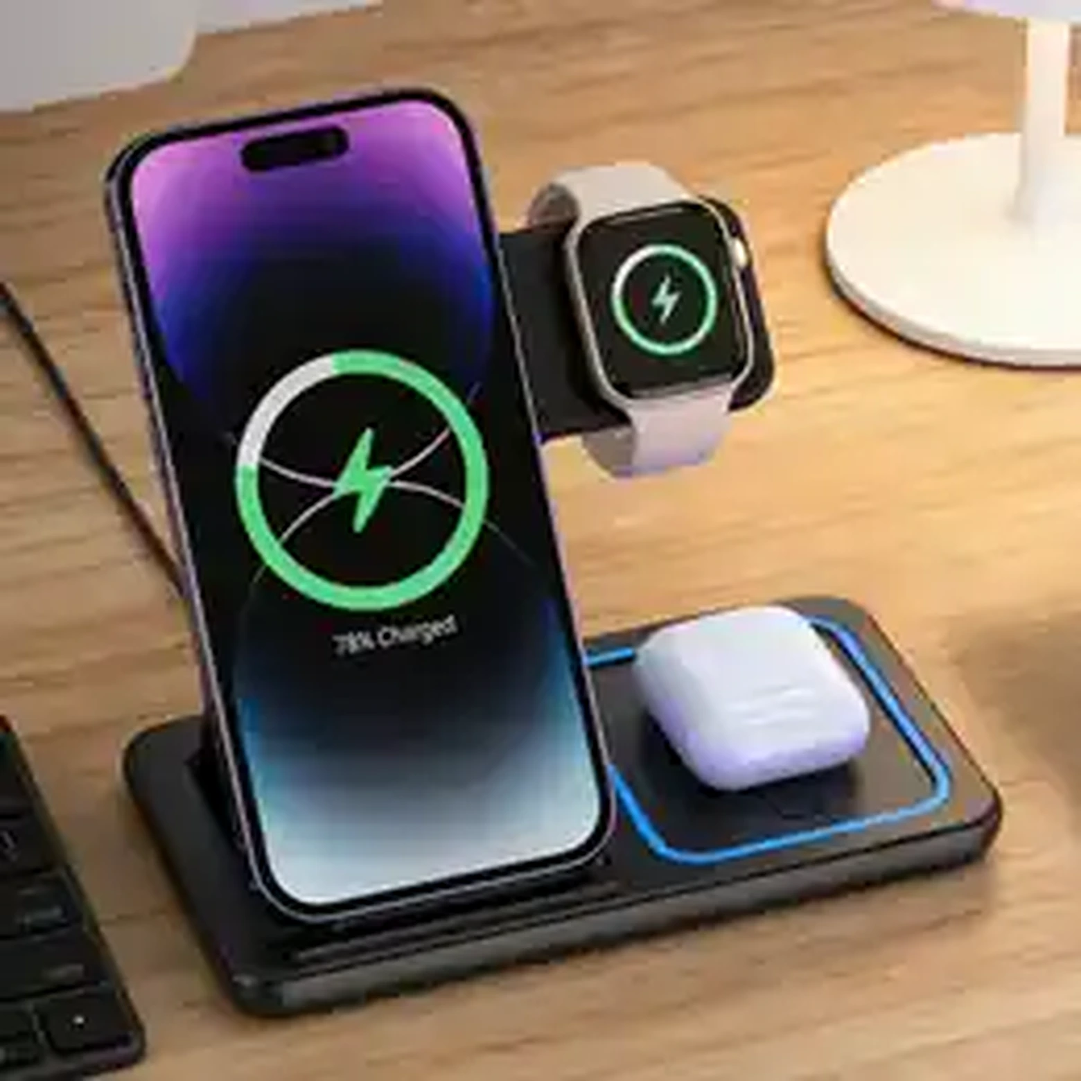 Foldable 3-in-1 Wireless Charging Station • Phone, Watch & AirPods product image