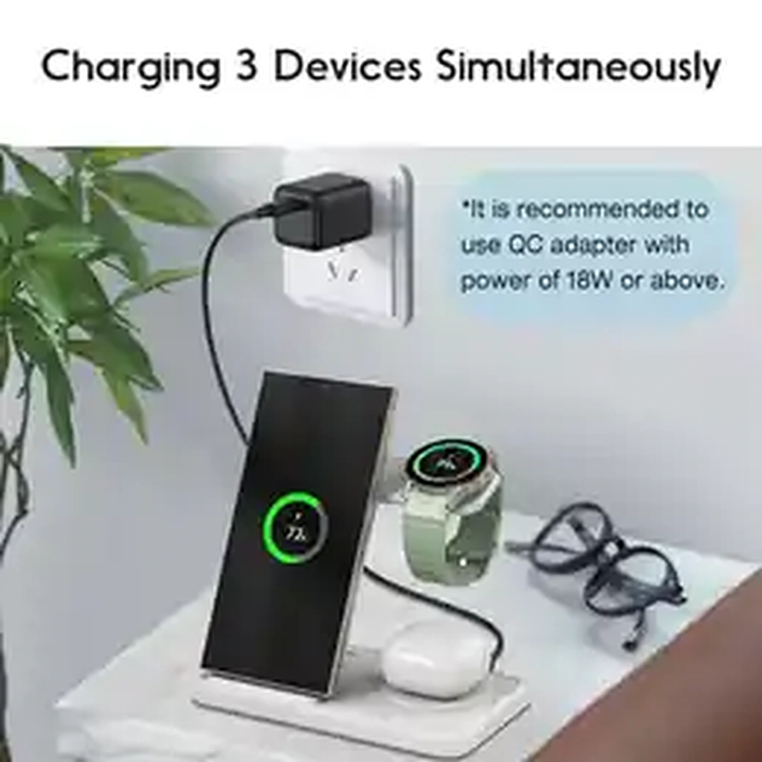Desktop 3-in-1 Wireless Charger Station for Samsung Galaxy product image