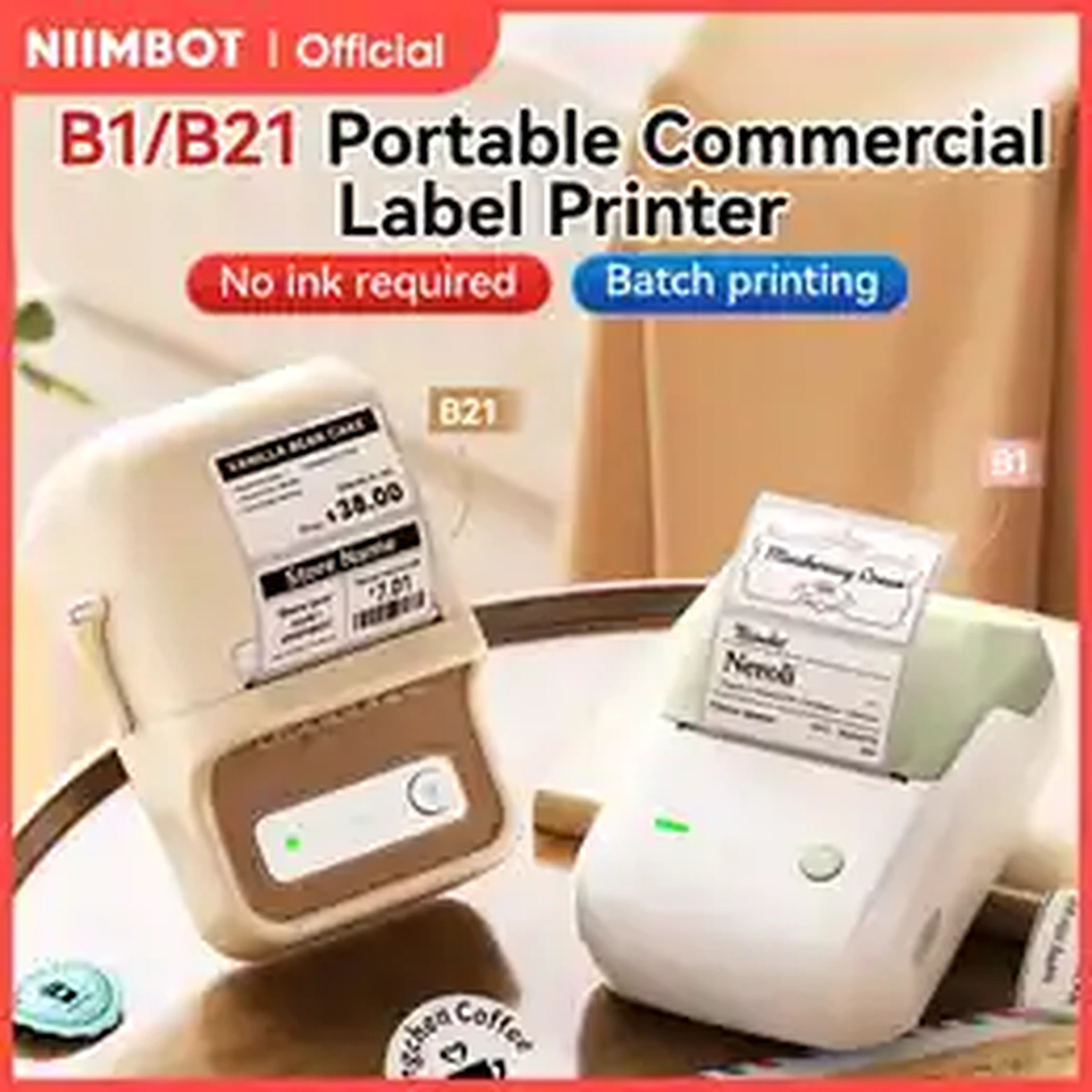 NIIMBOT B21/B1 Portable Thermal Label Printer • Bluetooth product image