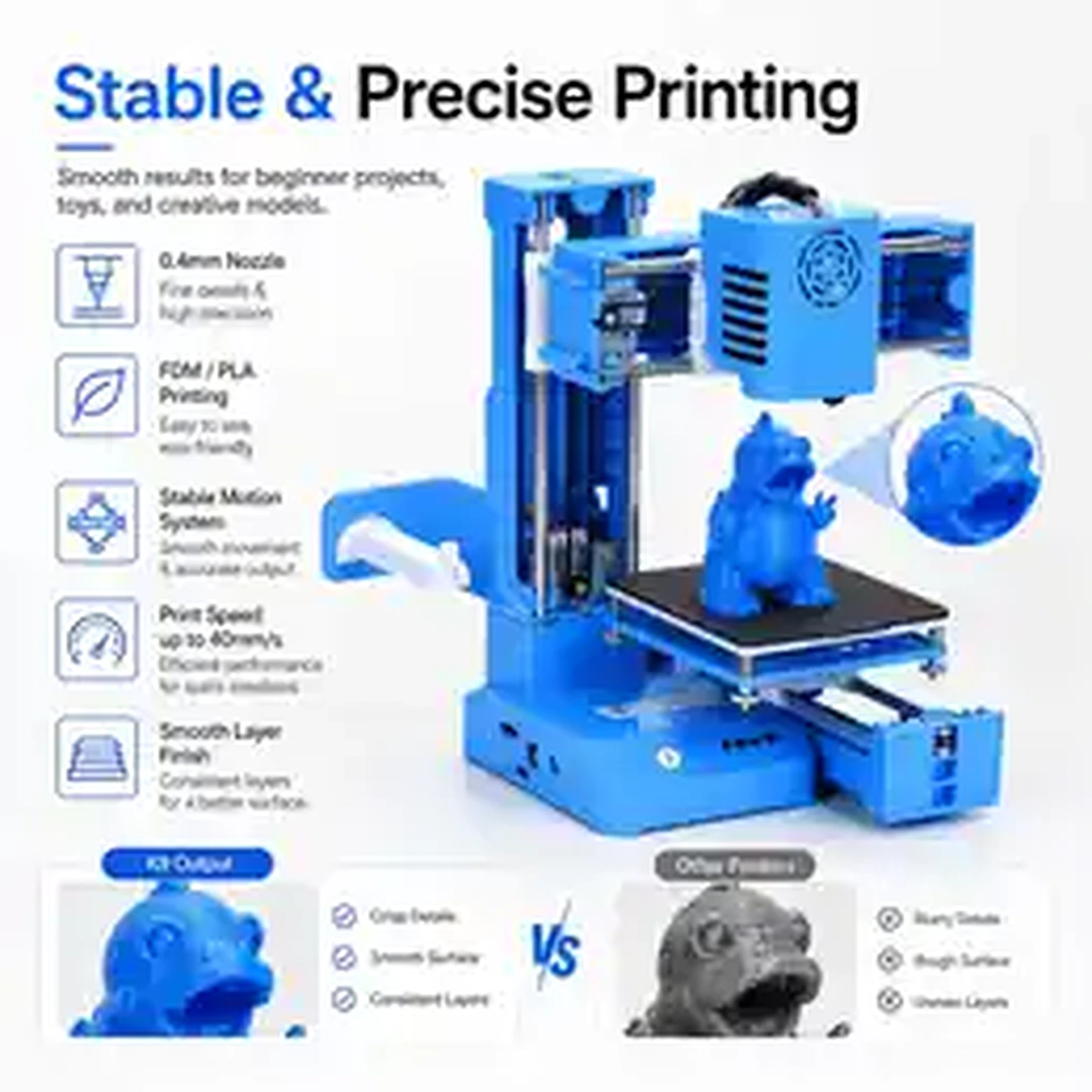 K9 Mini 3D Printer printing performance