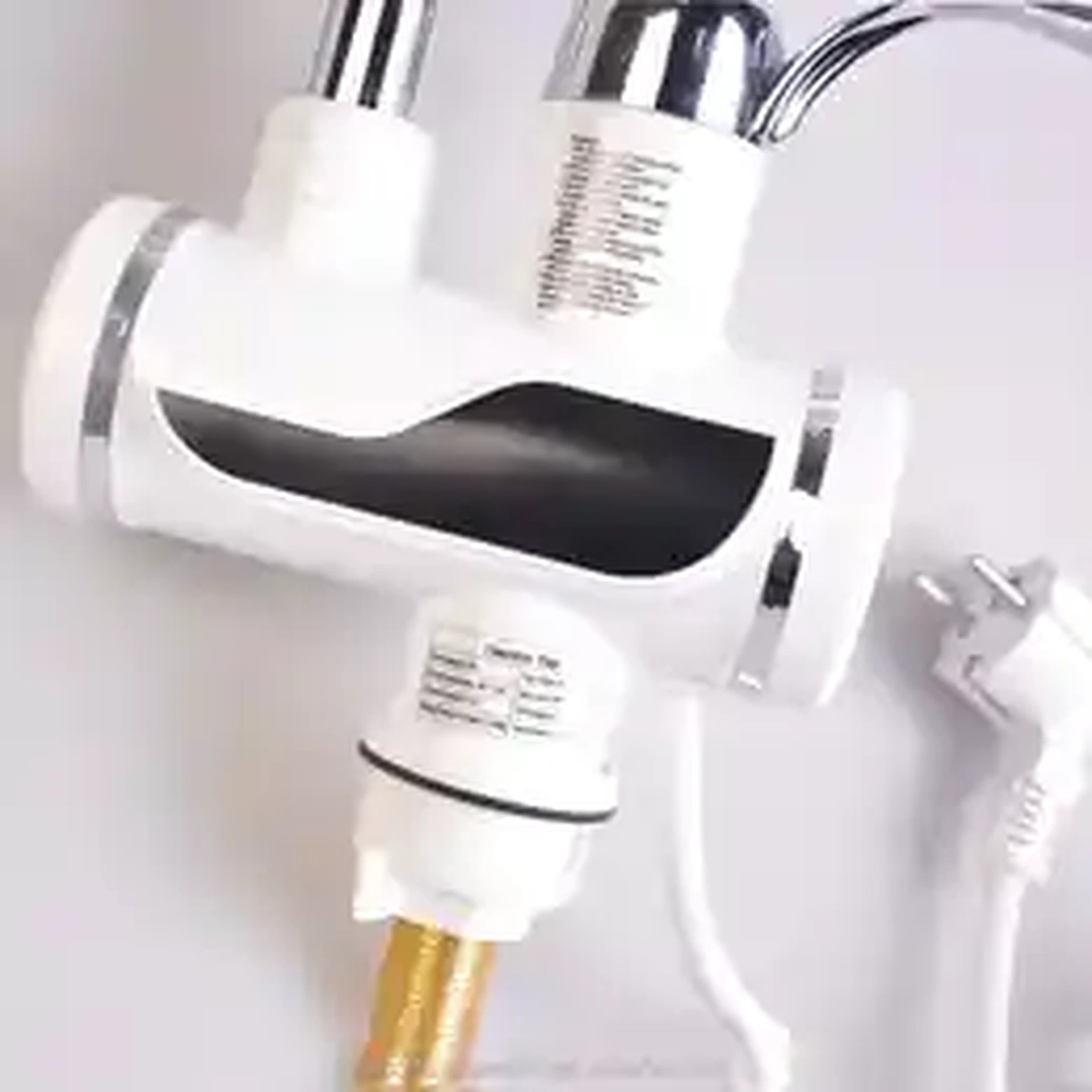 Electric water heater faucet rear connection view