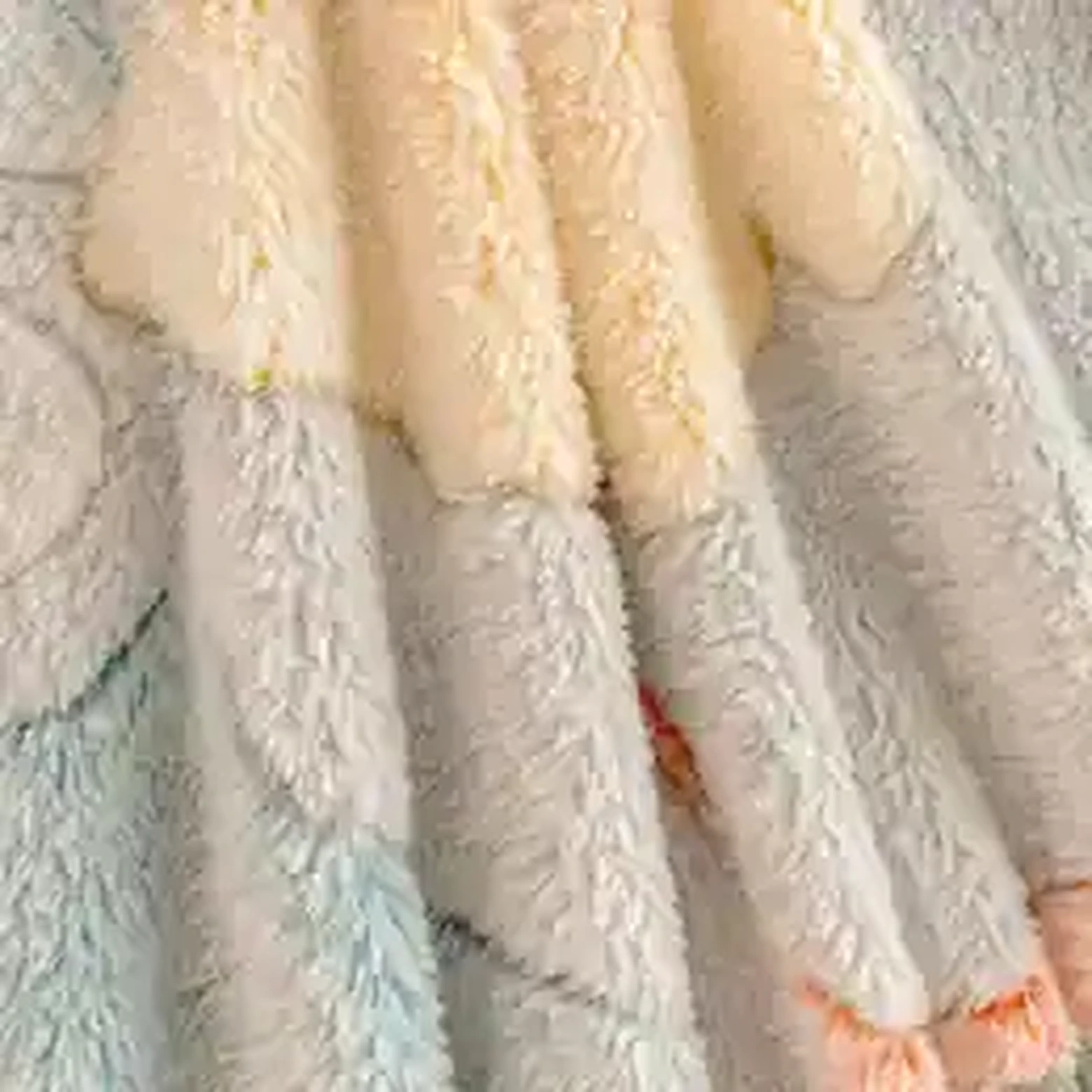 Soft plush bedding fabric close-up