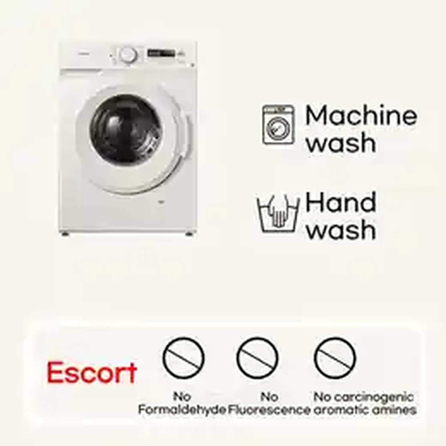 Machine wash and hand wash care information