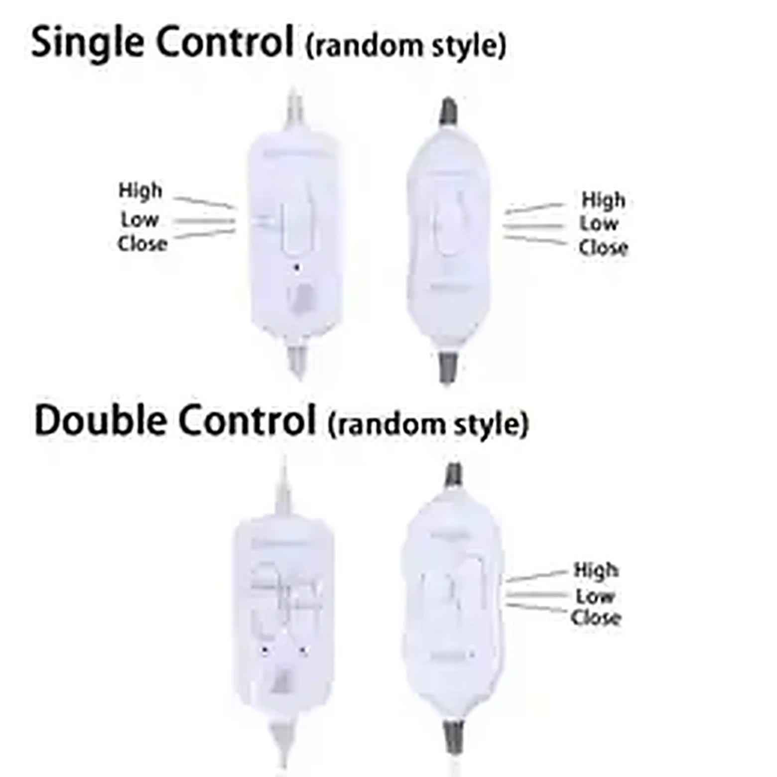 Single and double controller options for electric blanket