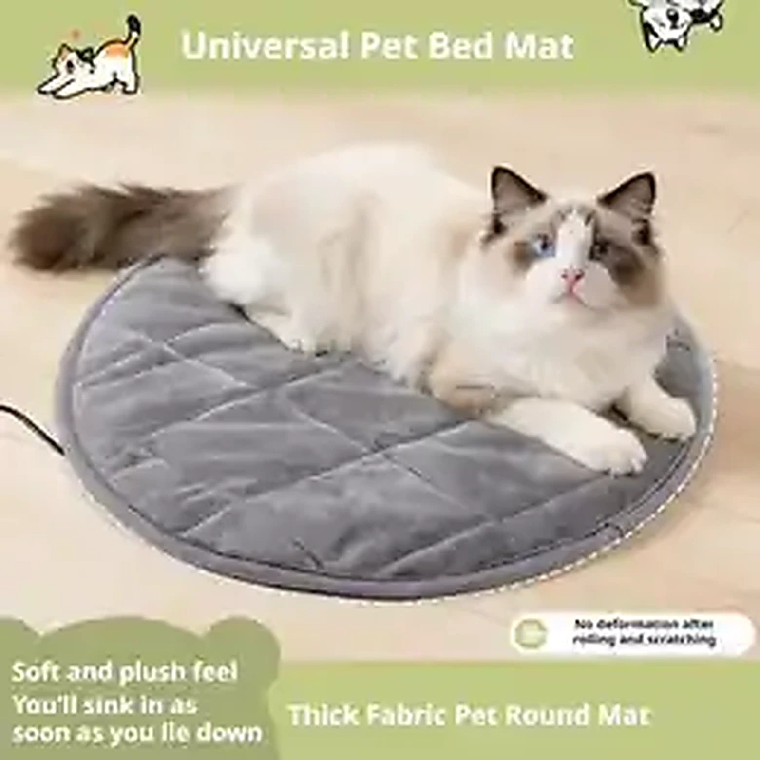 USB pet electric heating pad with cat