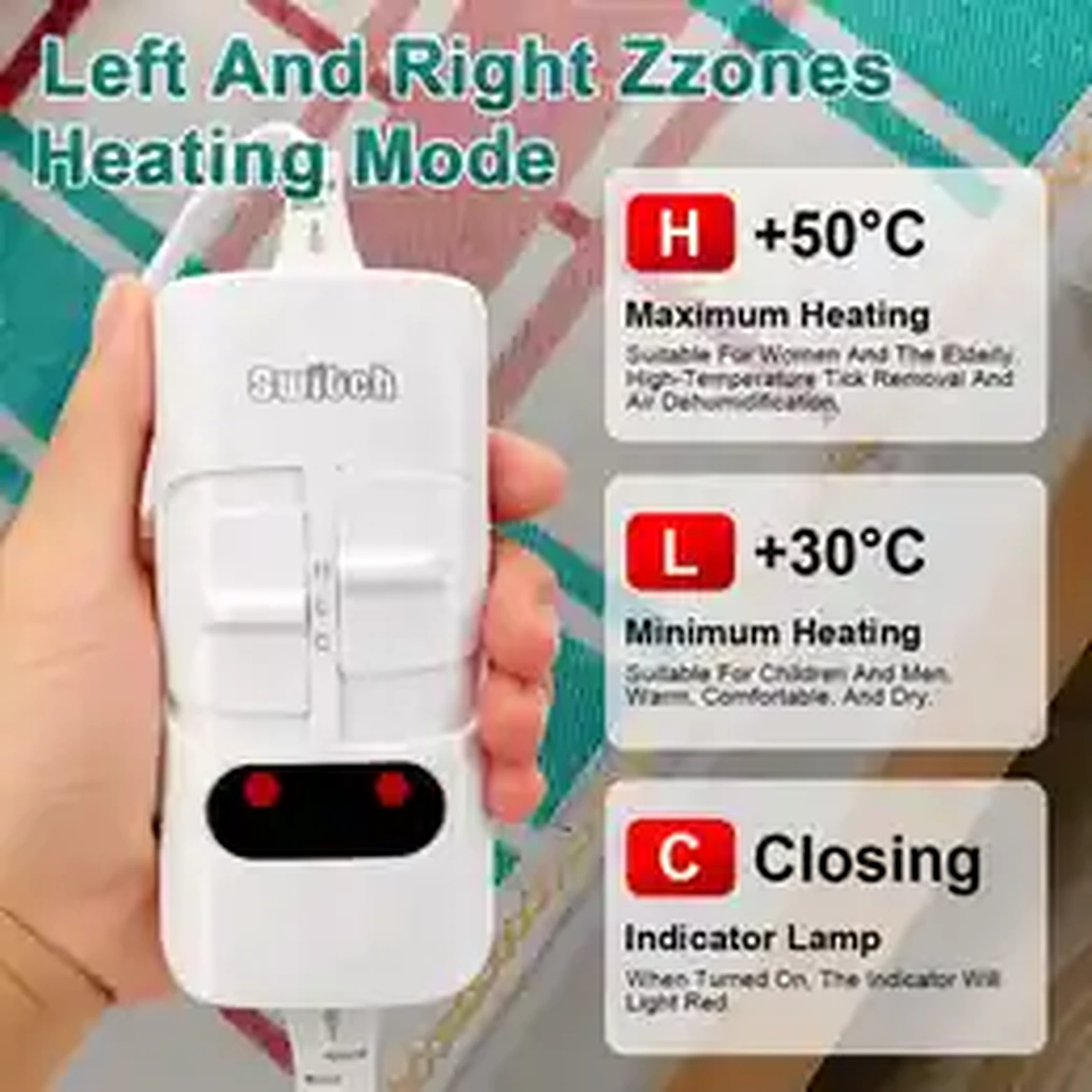 Electric blanket controller with high and low settings