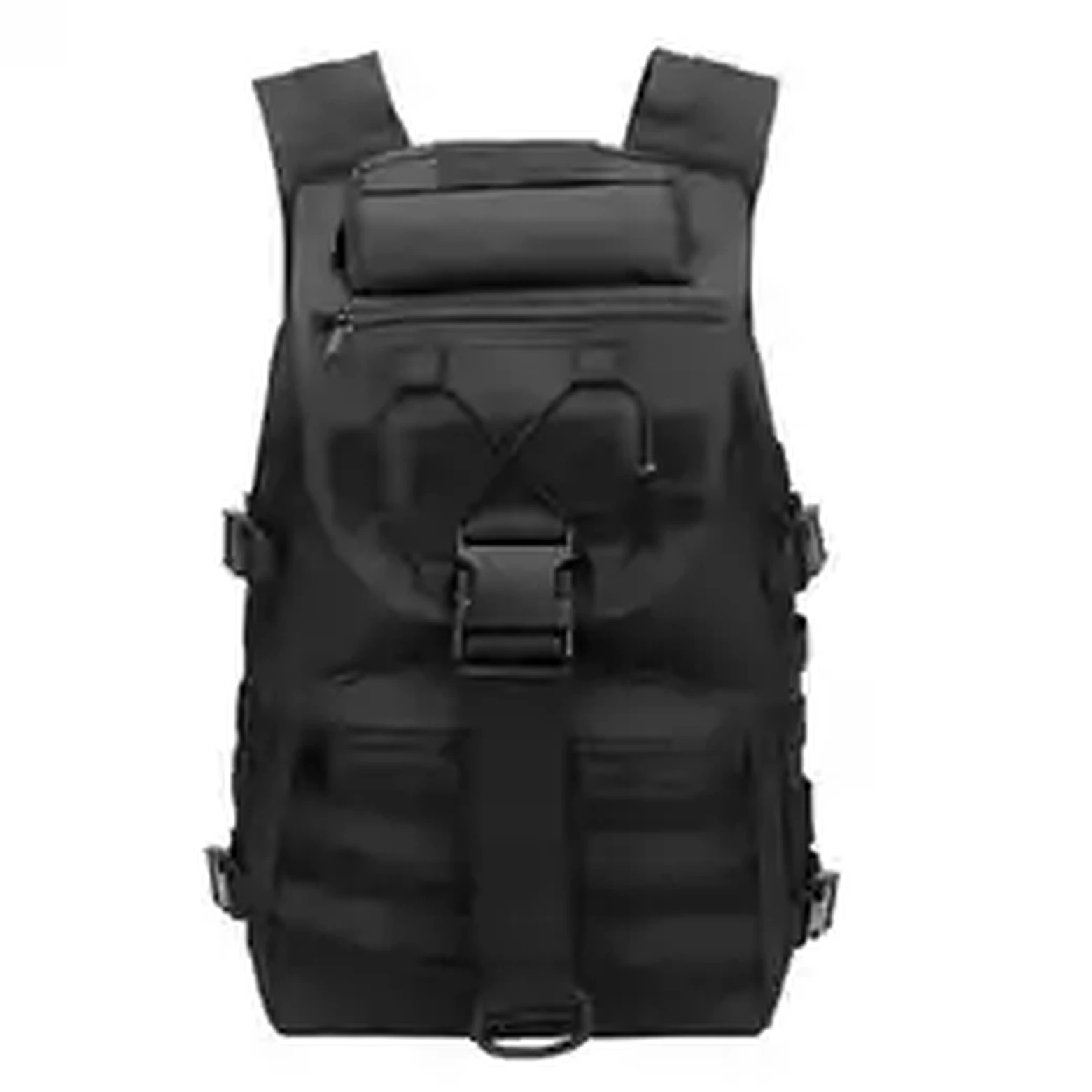 Black tactical backpack front view
