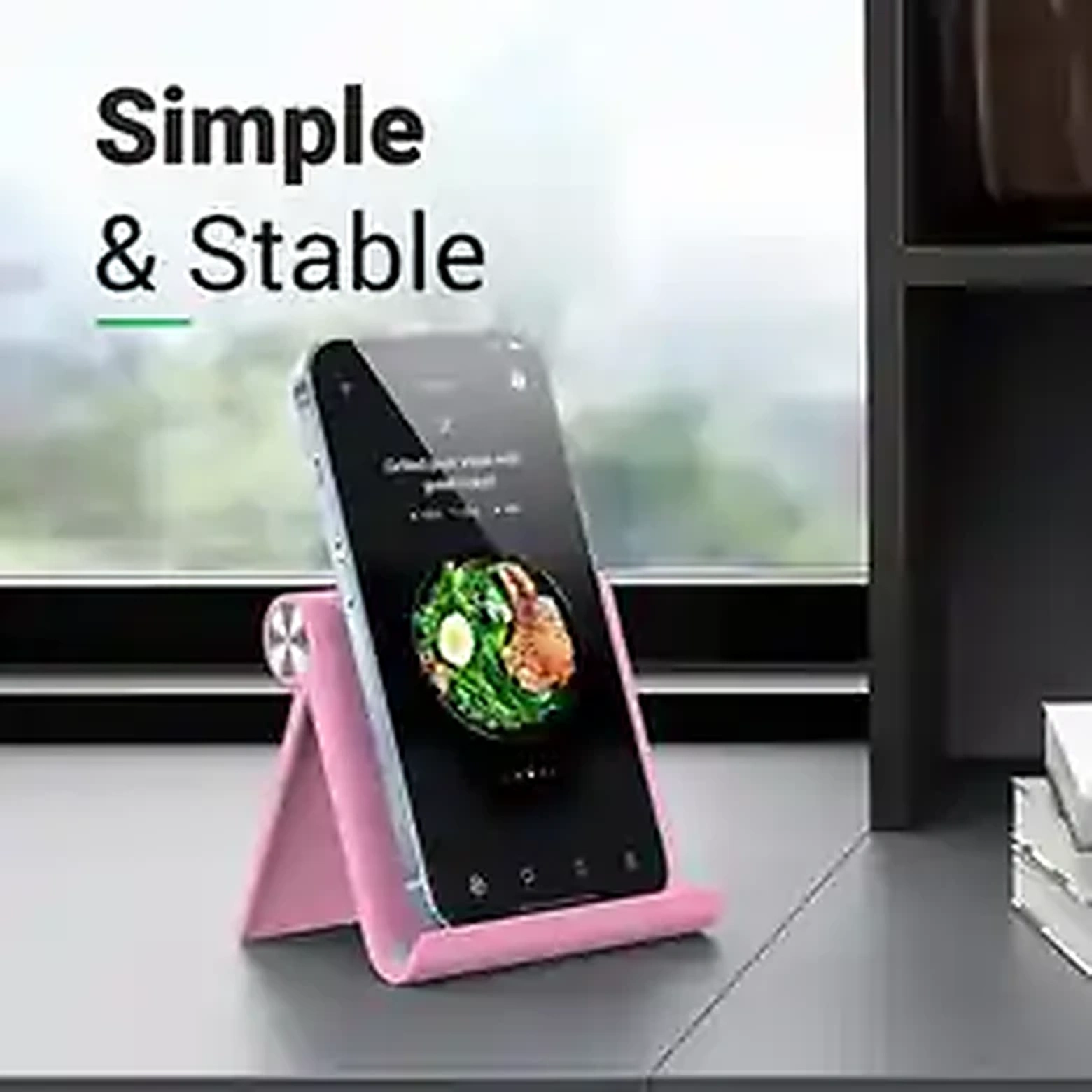 Adjustable foldable desktop phone holder stand