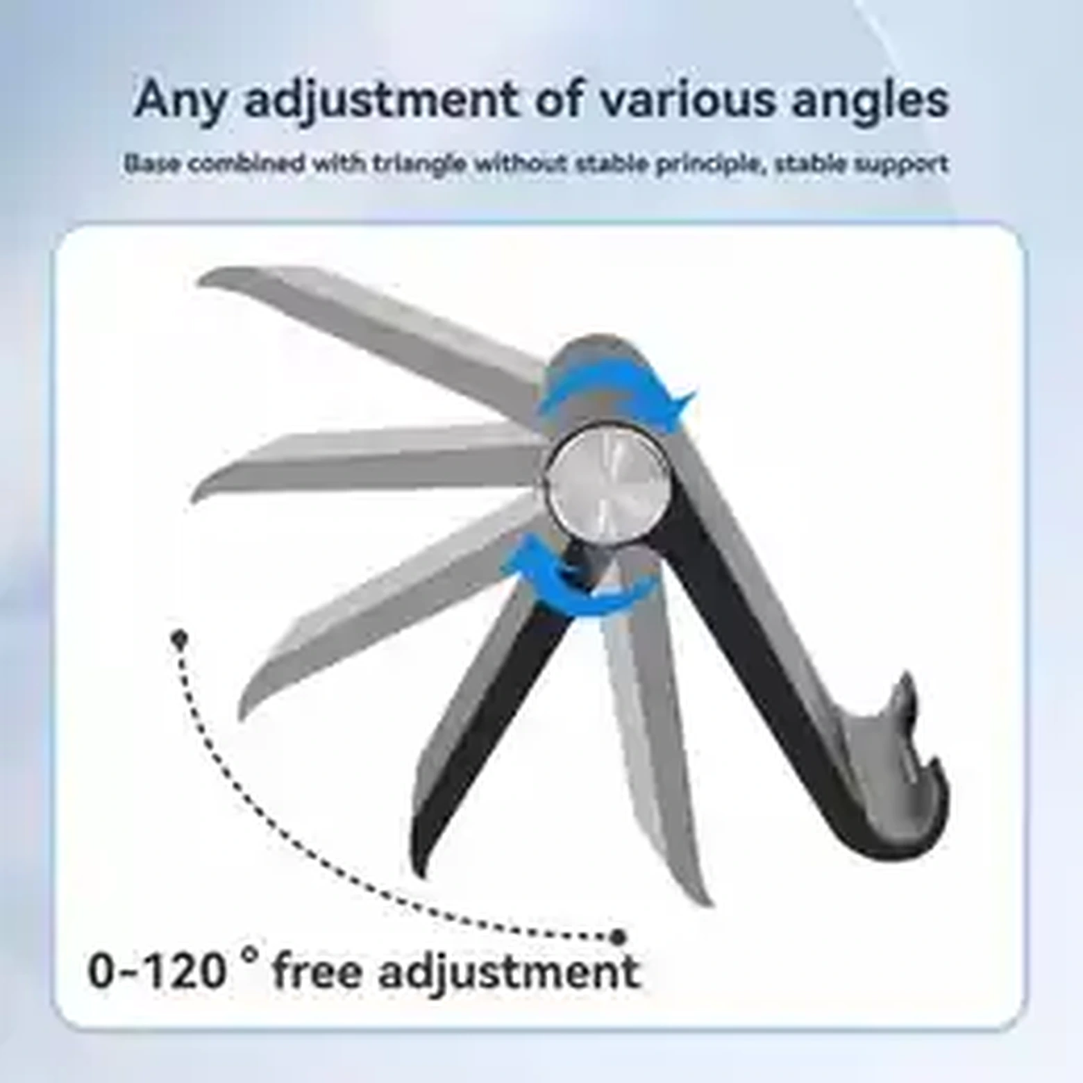 Phone stand adjustable angle up to 120 degrees