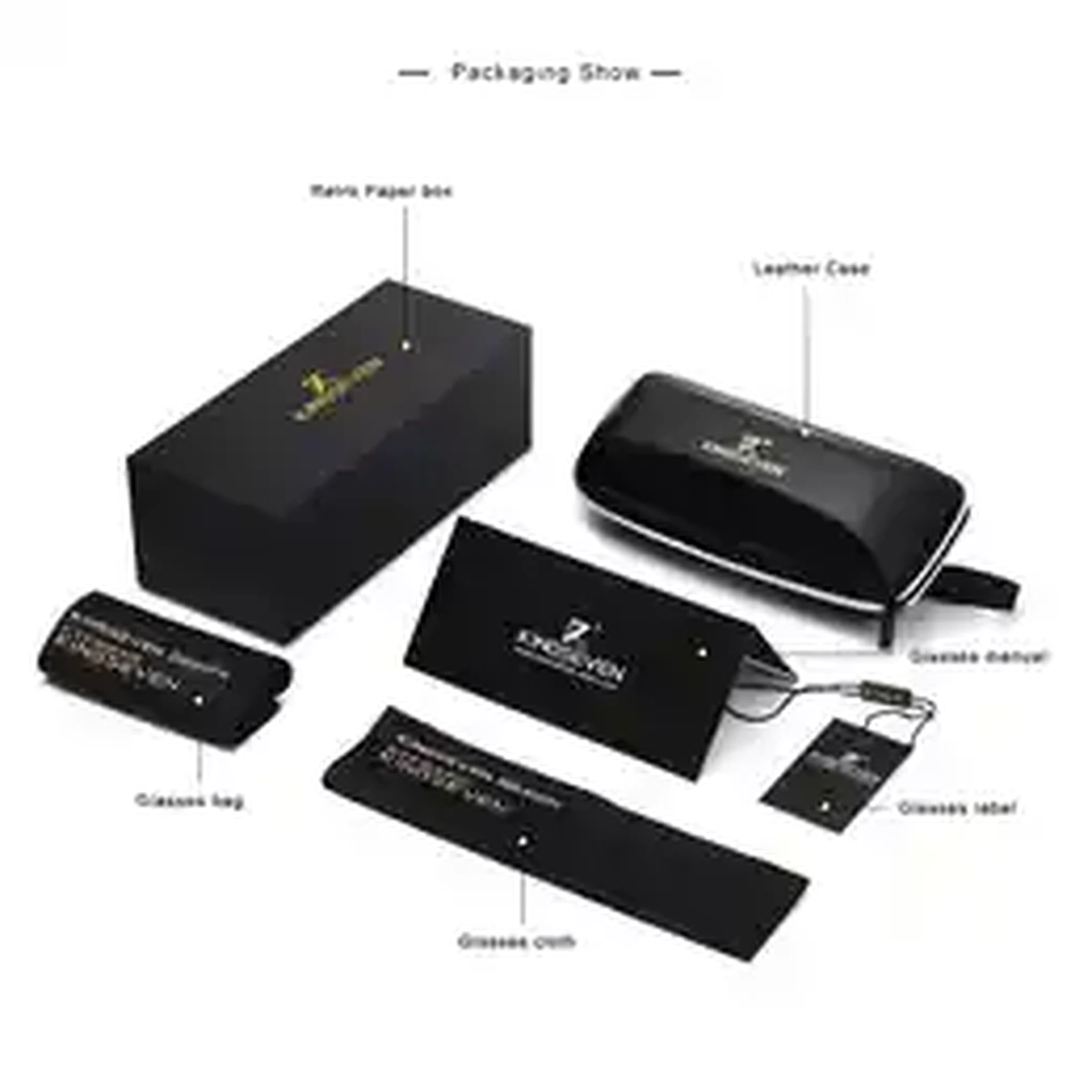 KINGSEVEN sunglasses packaging and accessories