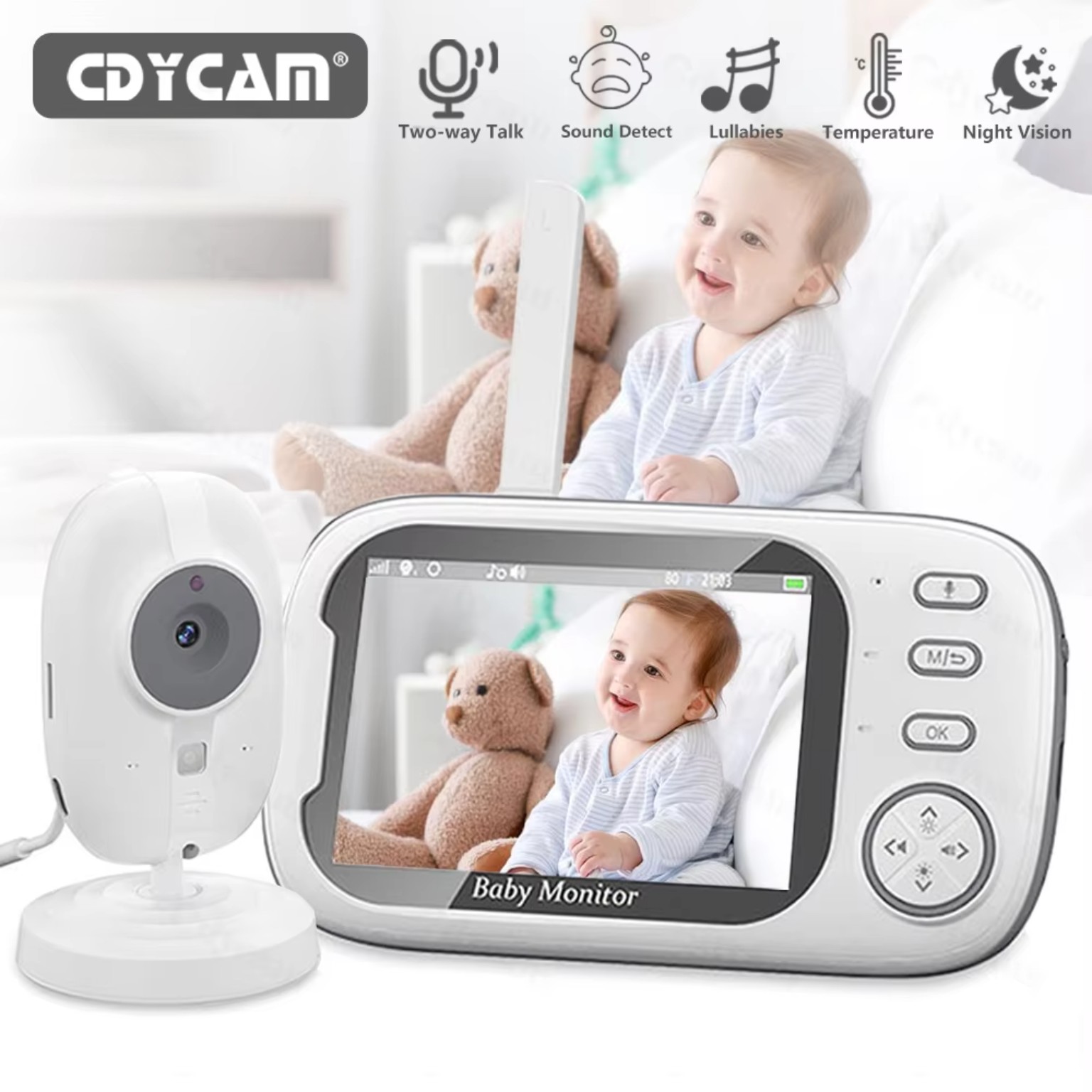 Cdycam 3.5 inch wireless video baby monitor