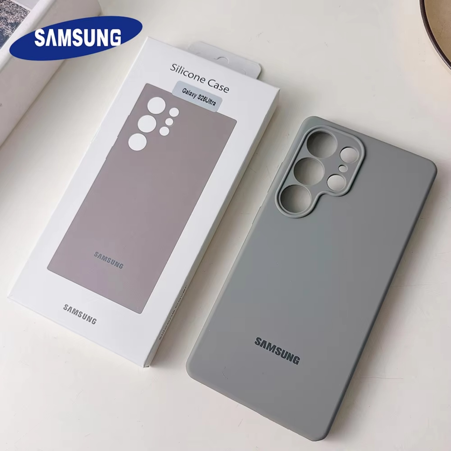 Samsung gray silicone case with box
