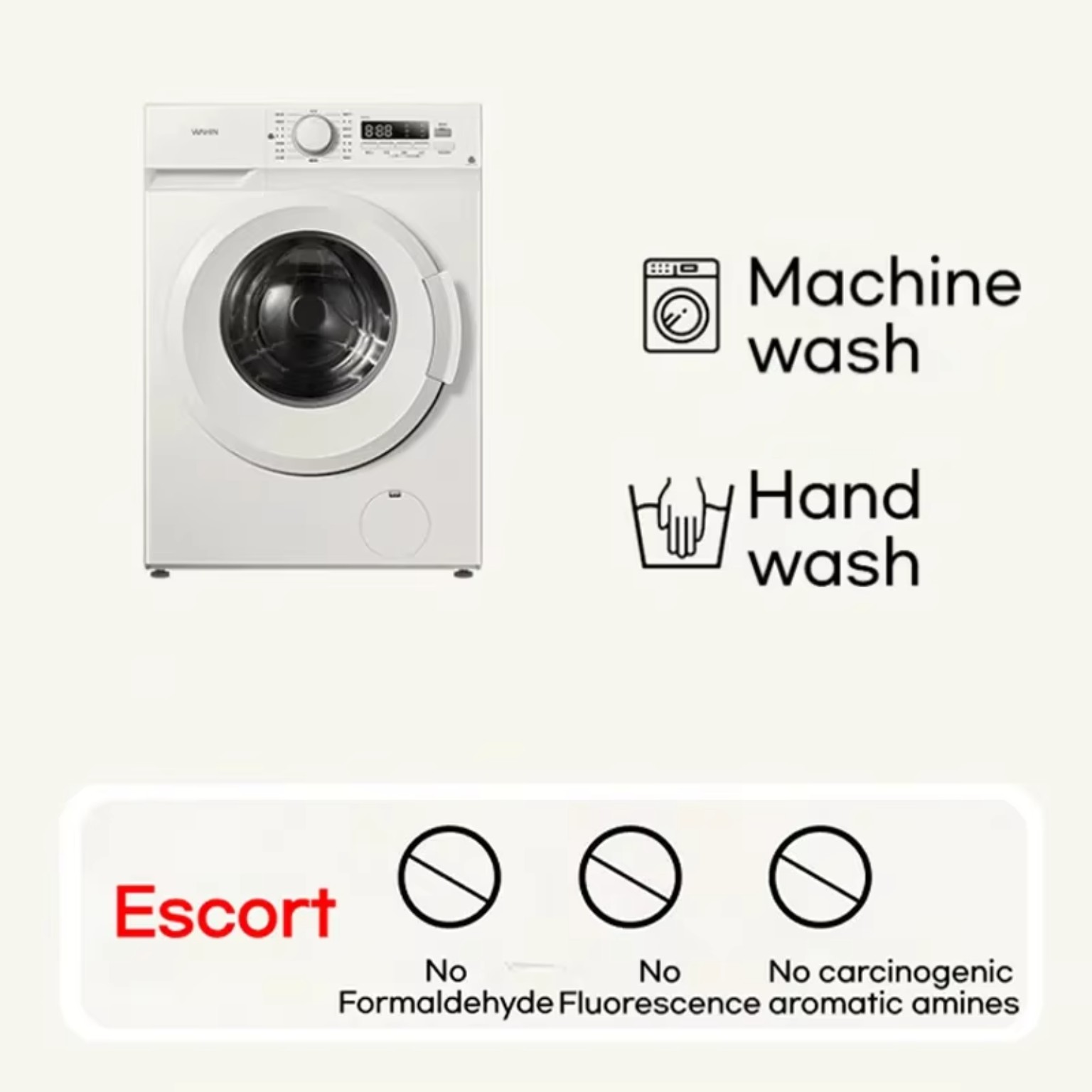 Machine wash and hand wash care information