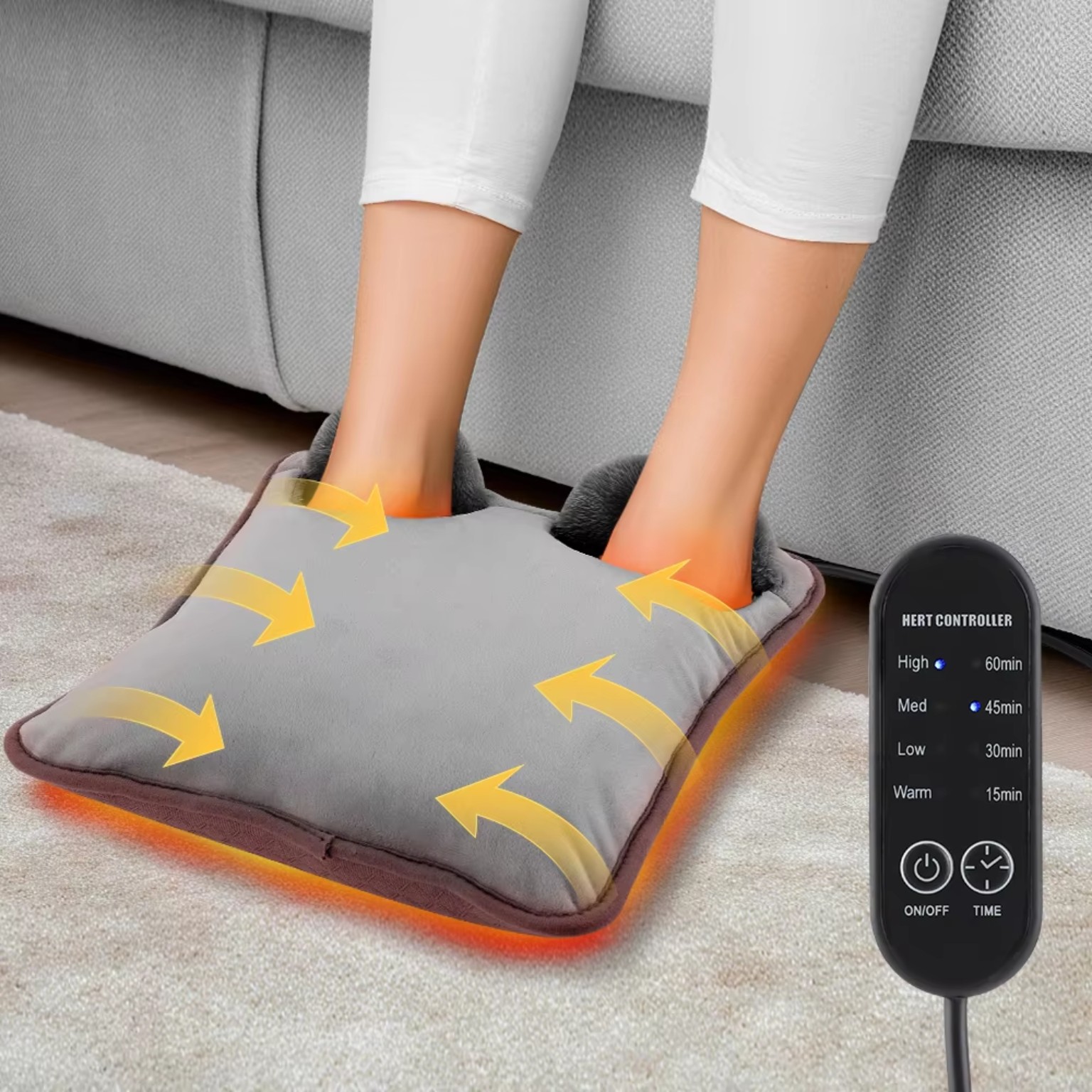 Foot heating pad warming feet with controller