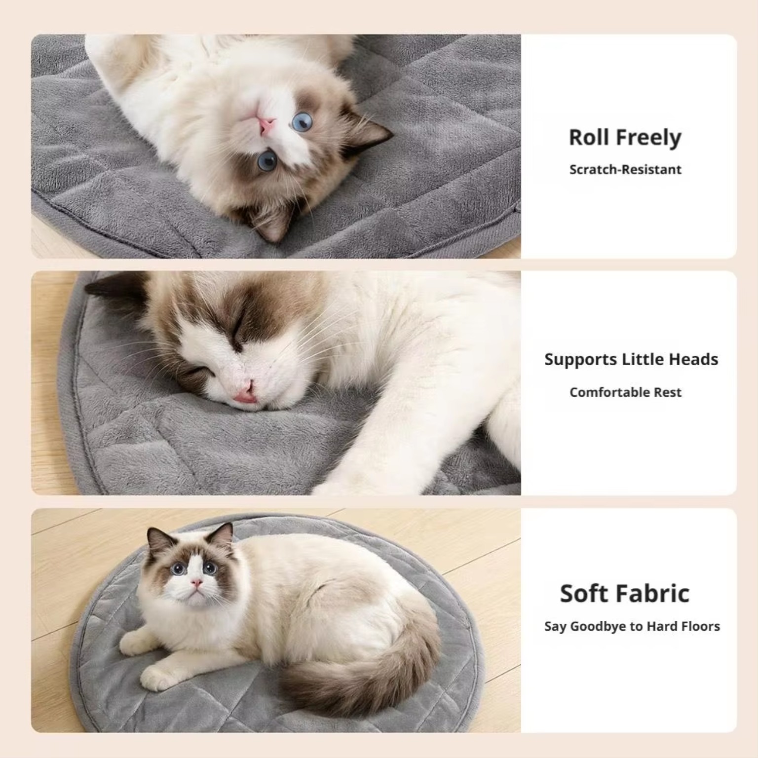 Cat relaxing on soft pet heating mat