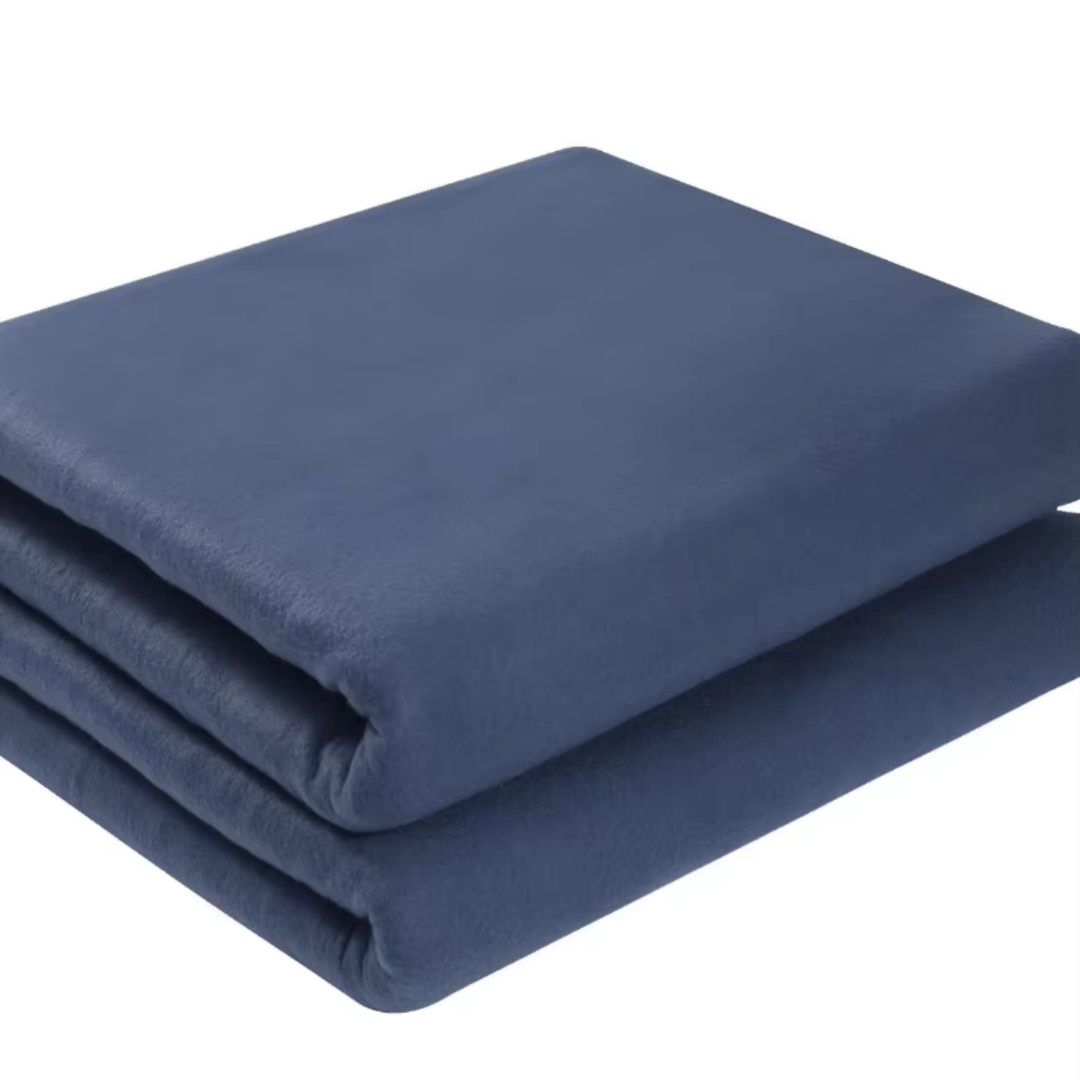 Blue plush electric blanket close-up