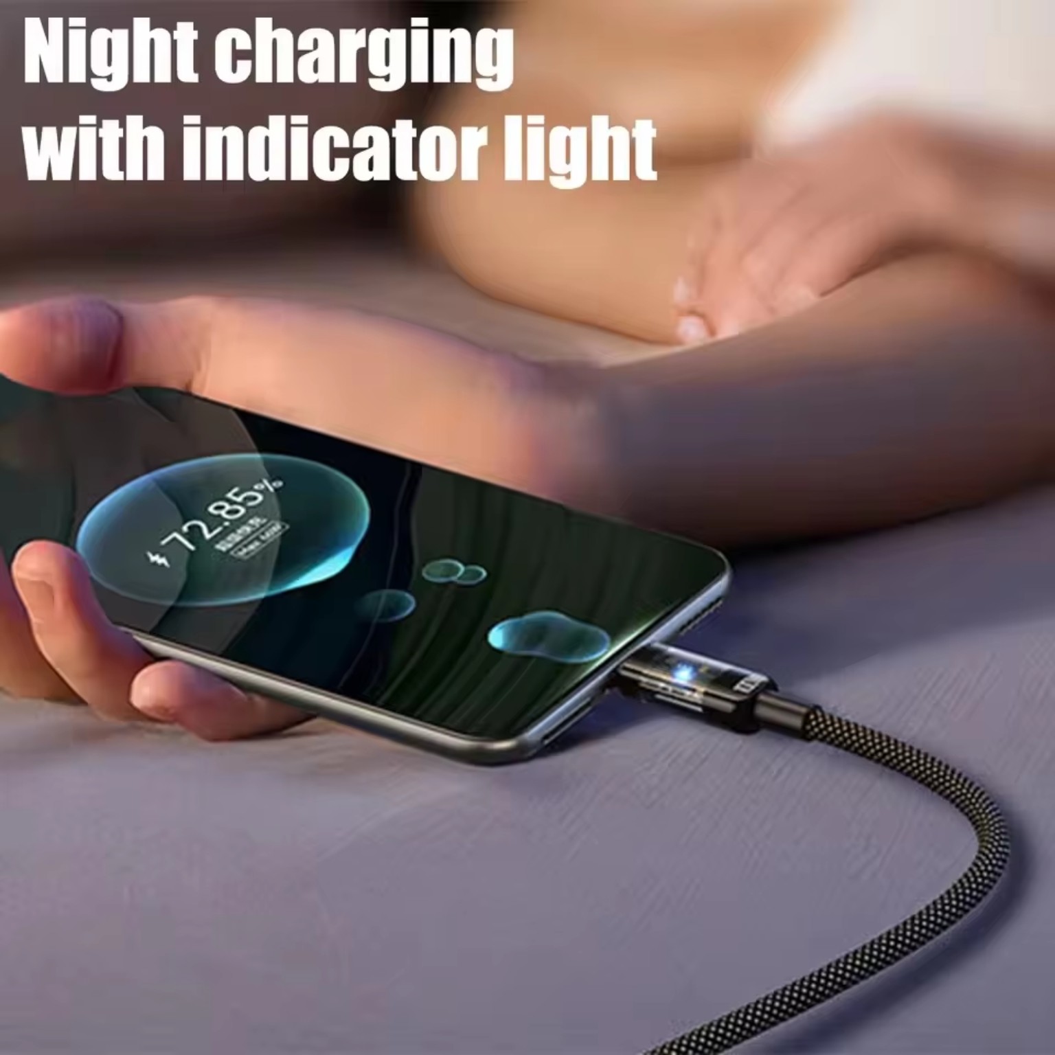 240W USB-C cable night charging indicator light
