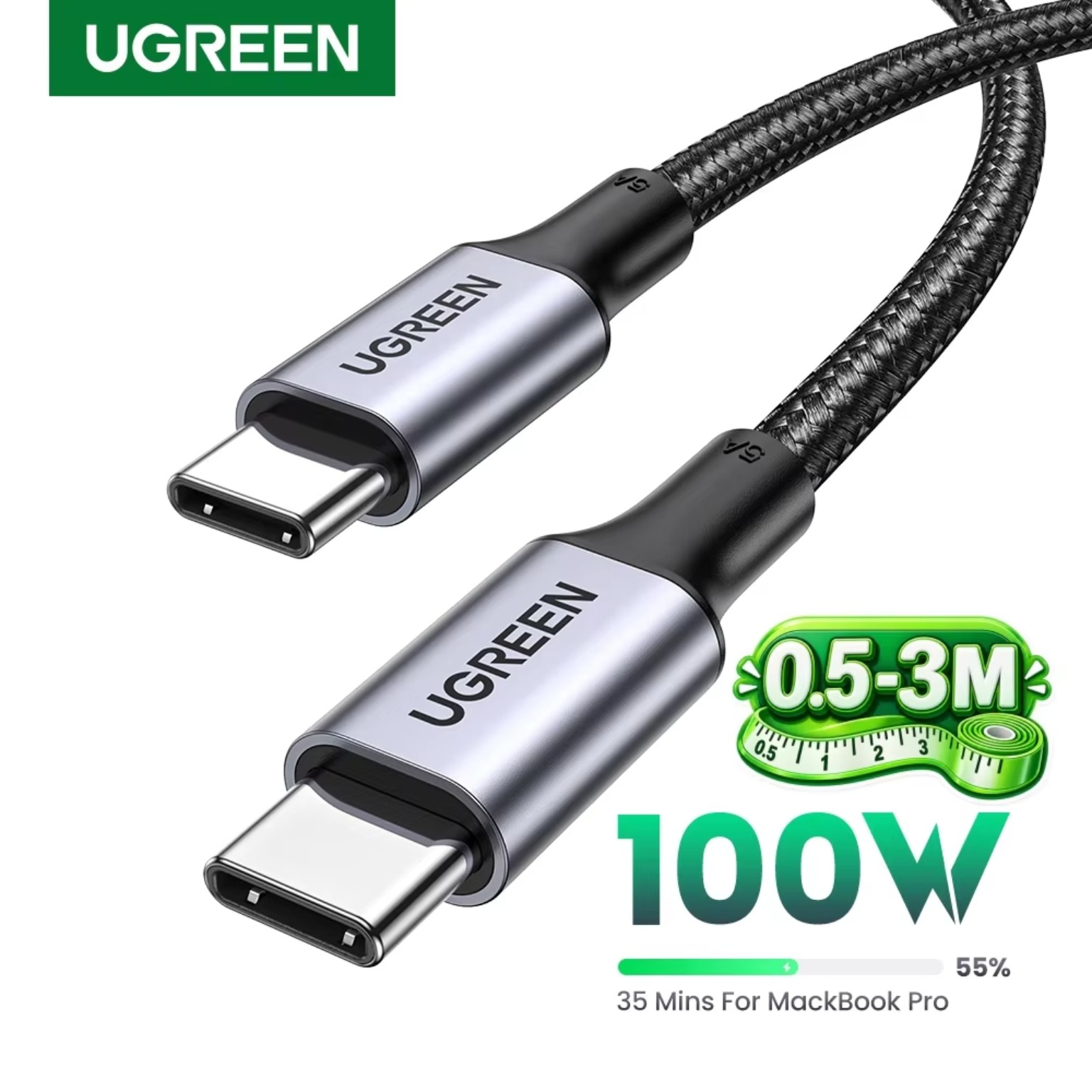 UGREEN PD100W USB Type-C to USB-C braided cable