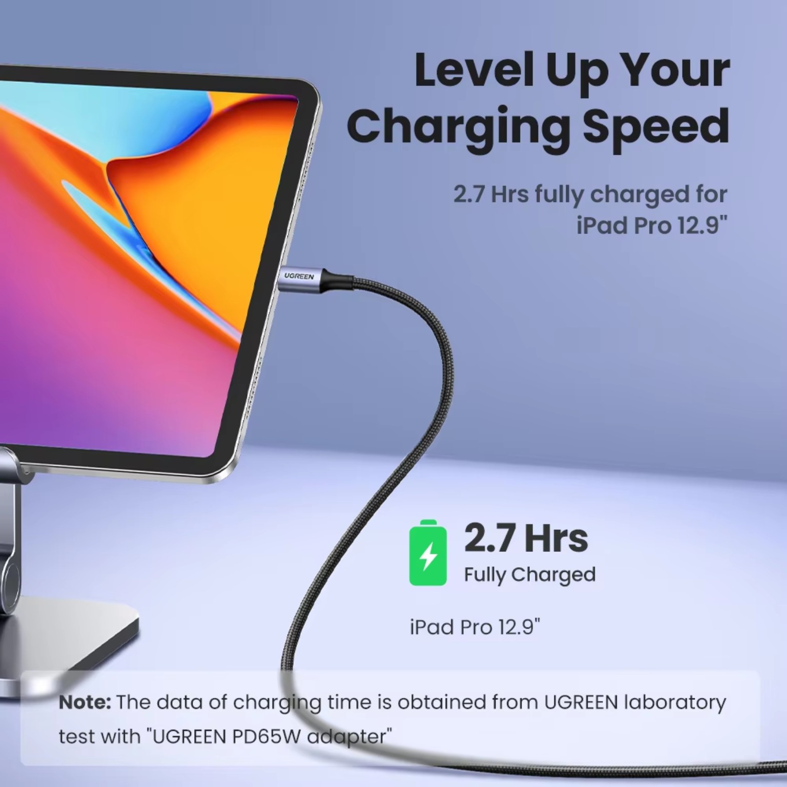 UGREEN USB-C cable charging iPad Pro