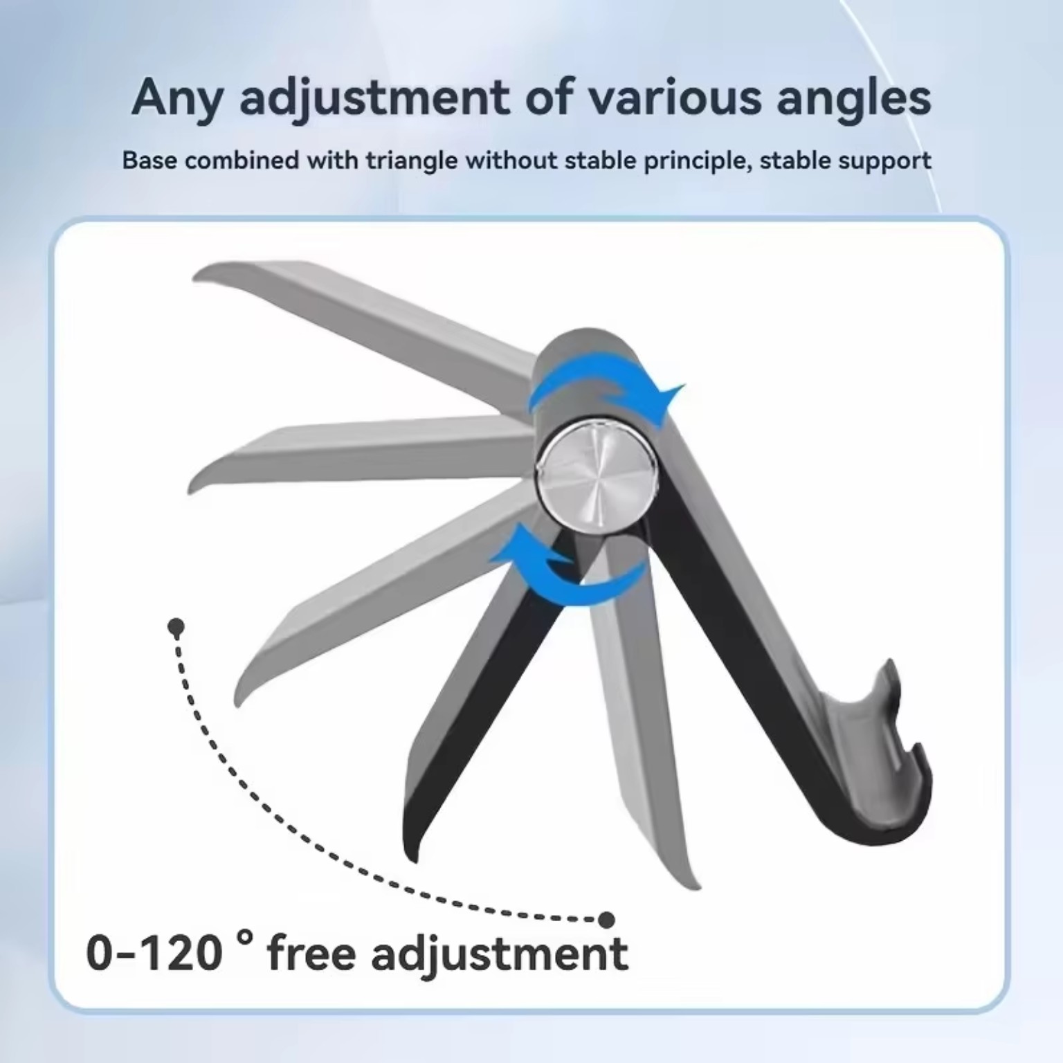 Phone stand adjustable angle up to 120 degrees