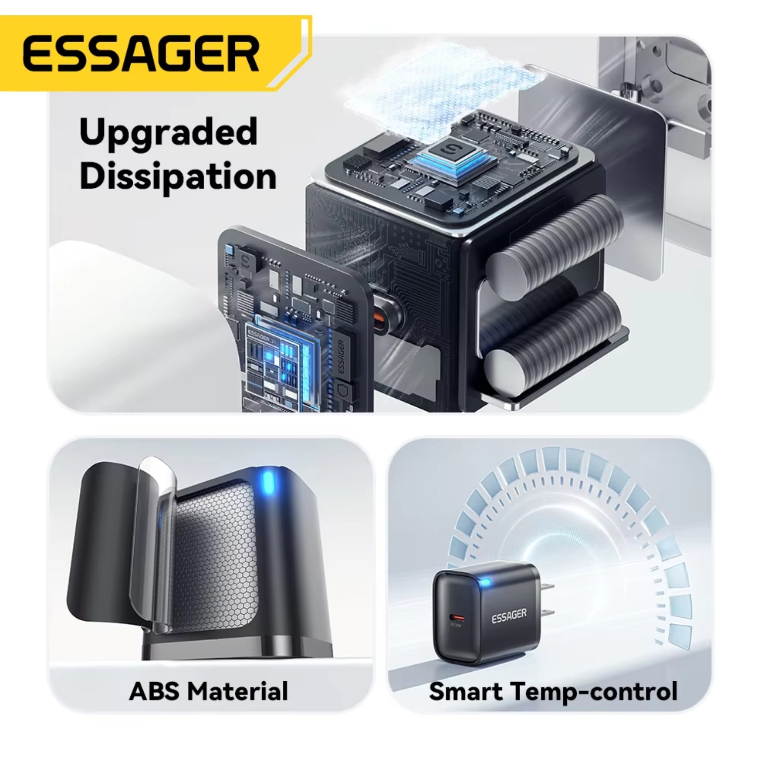 Essager charger upgraded dissipation and temperature control