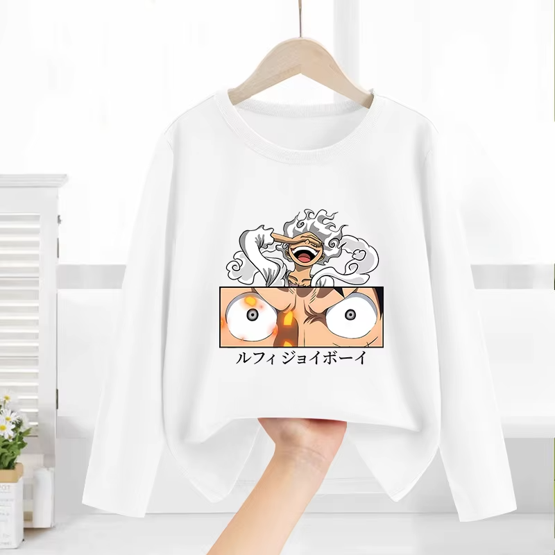 One Piece Long Sleeves Anime Printed Tops