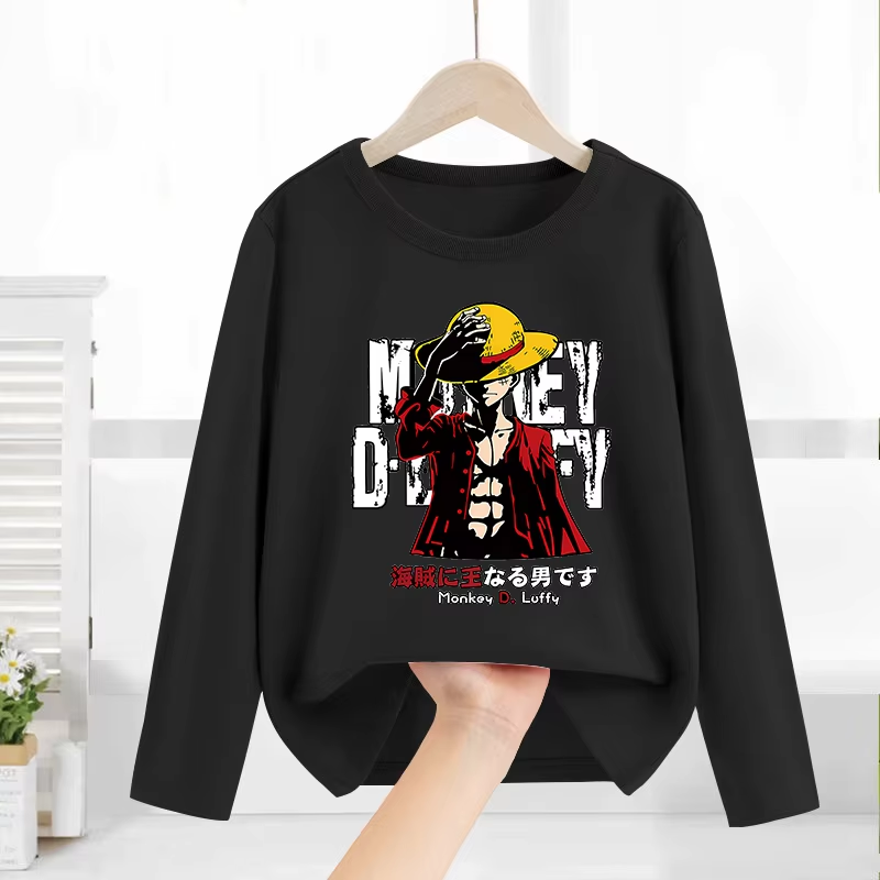 One Piece anime top black shirt