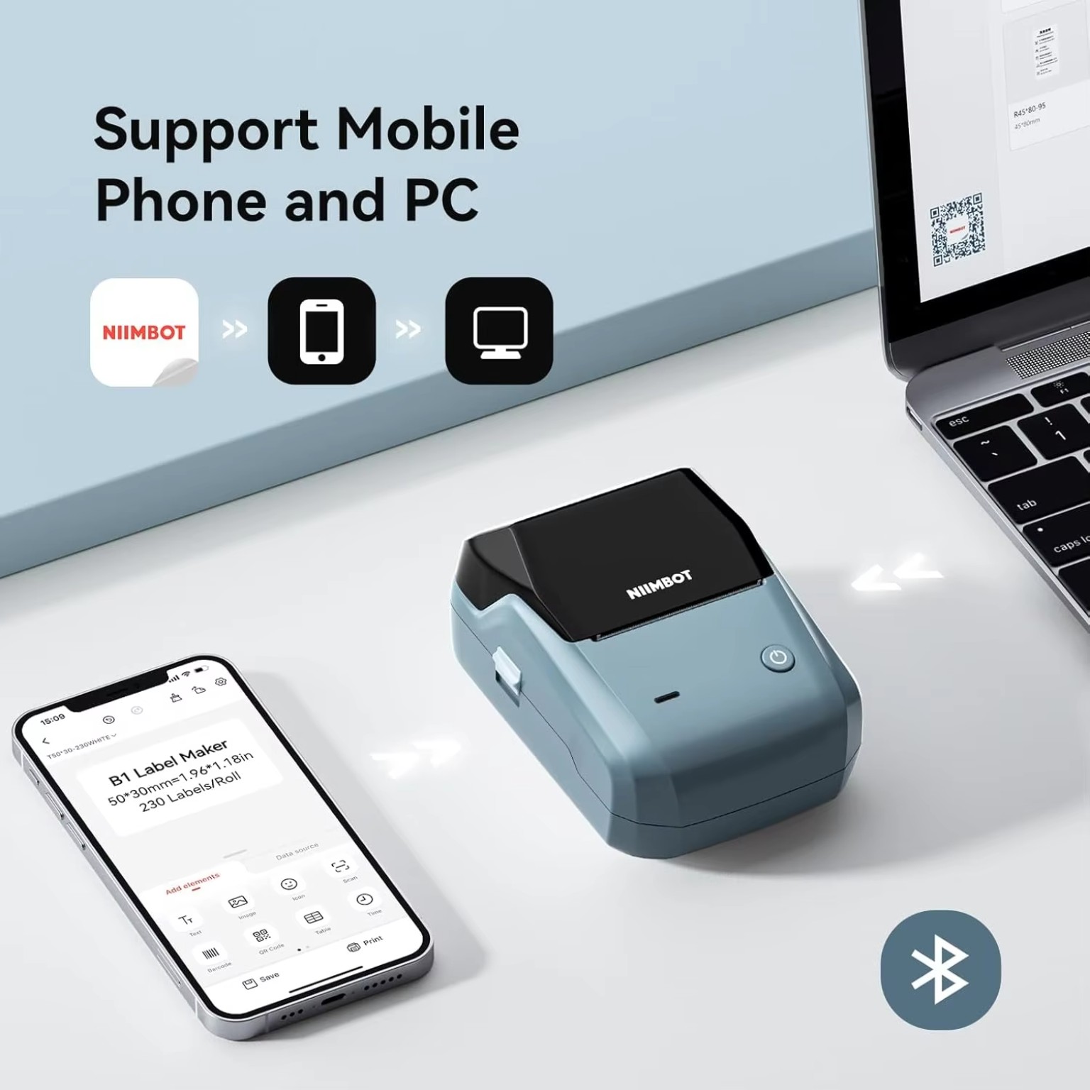NIIMBOT B1 Mini Label Thermal Printer • Bluetooth product image