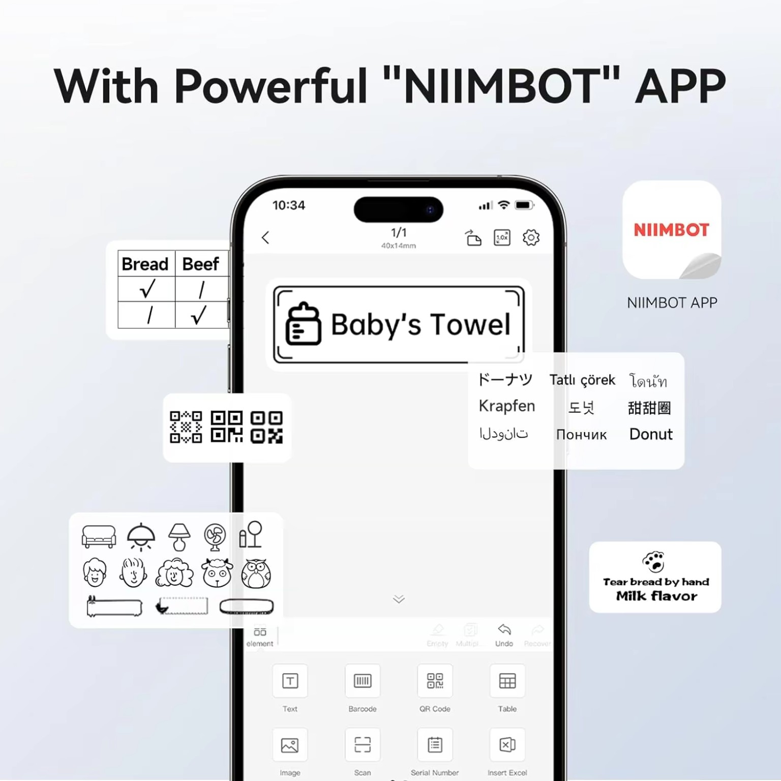 NIIMBOT B1 Mini Label Thermal Printer • Bluetooth product image