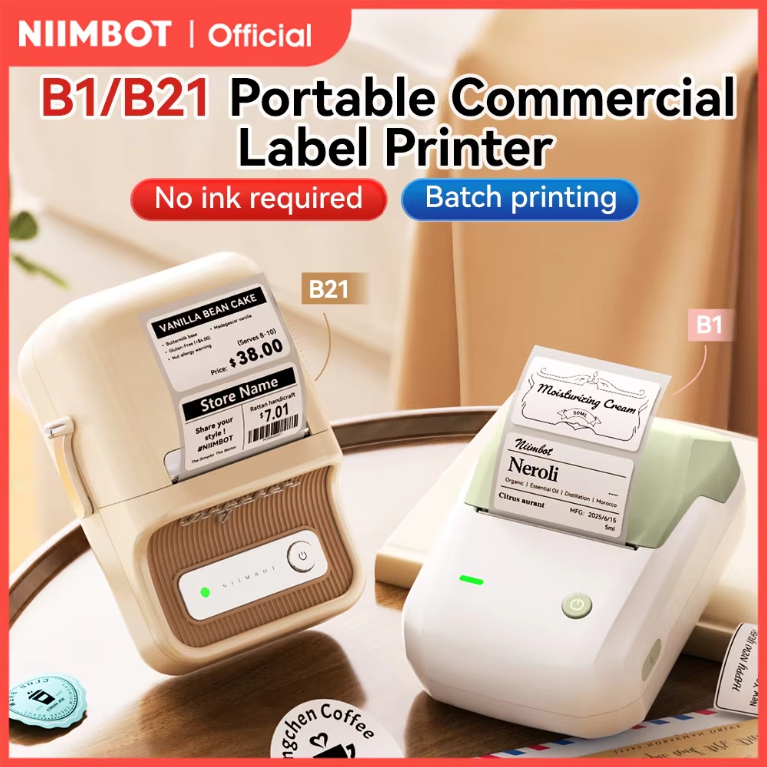 NIIMBOT B21/B1 Portable Thermal Label Printer • Bluetooth product image