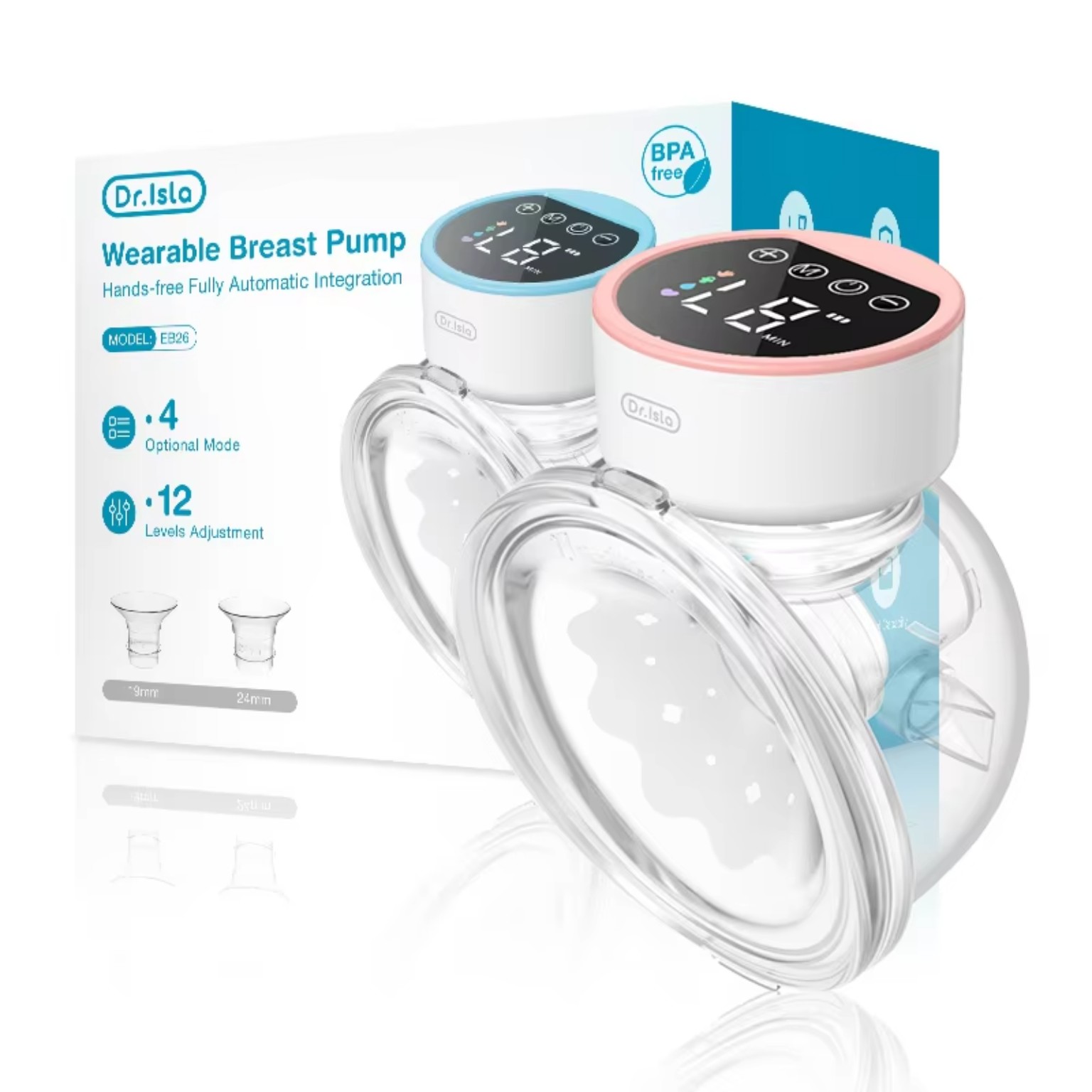 Wearable hands-free electric breast pump